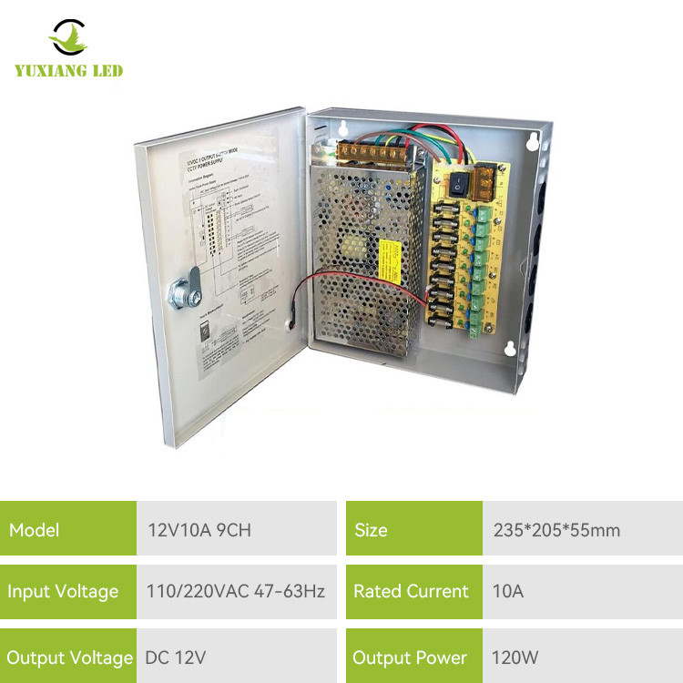 Kotak Catu Daya CCTV 12V 10A 9CH