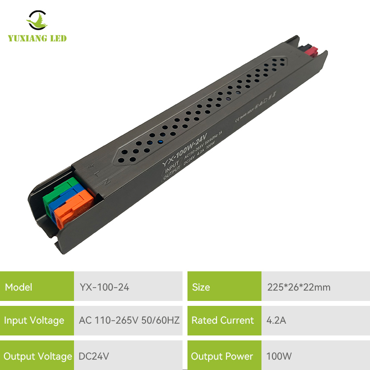 Catu Daya Semi-Lem Linier Ultra-Halus LED 24V 100W
