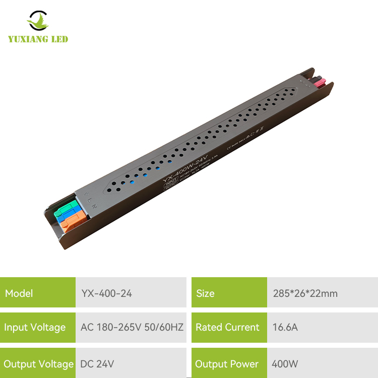 Catu Daya Semi-Lem Linier Ultra-Halus LED 24V 400W
