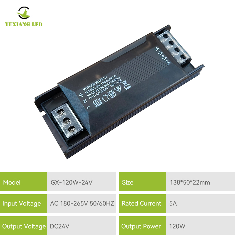 Catu daya switching LED ramping semi-isi tegangan konstan 24V120W