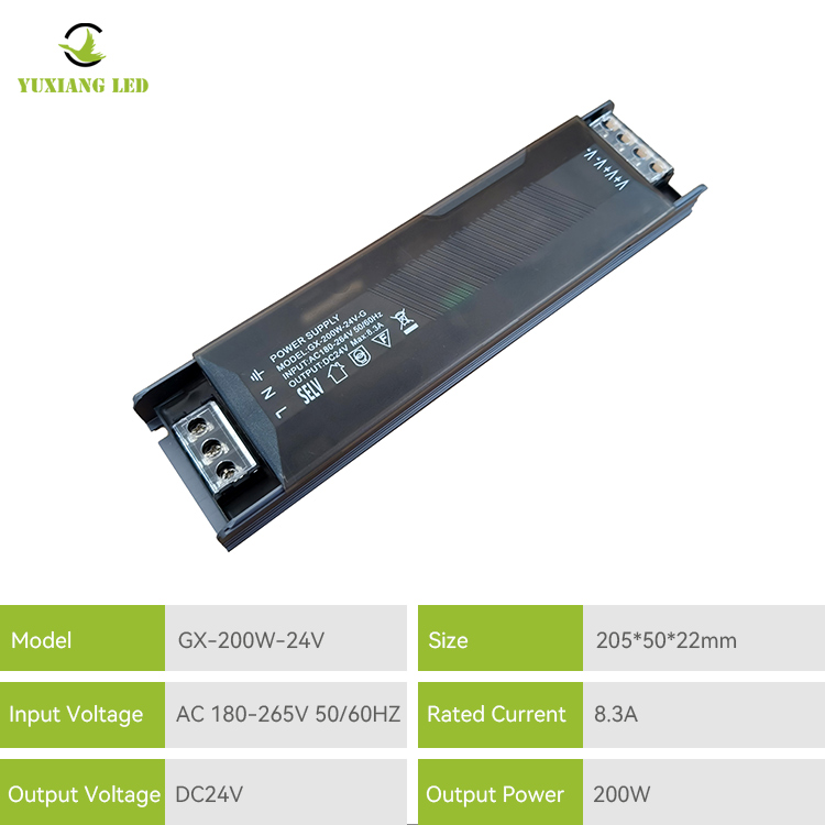 Catu daya switching LED ramping semi-isi tegangan konstan 24V200W