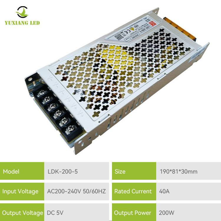 Catu daya tampilan LED ultra-tipis AC/DC LDK-200-5