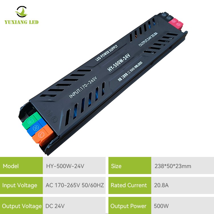 Catu Daya LED Semi-pot Ultra-tipis DC 24V 500W