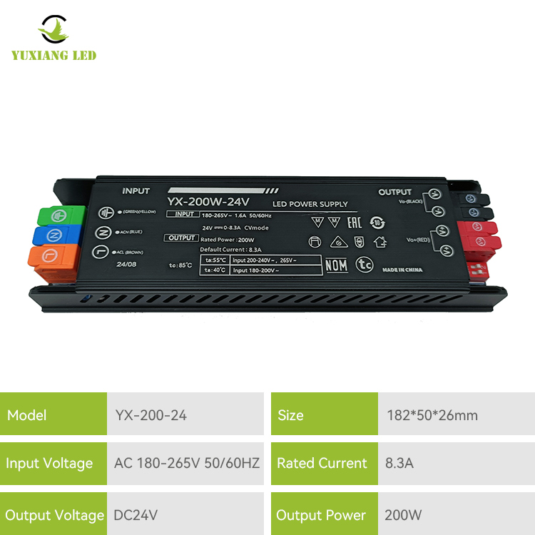 Catu Daya Pencahayaan Linier Led 24v 200w